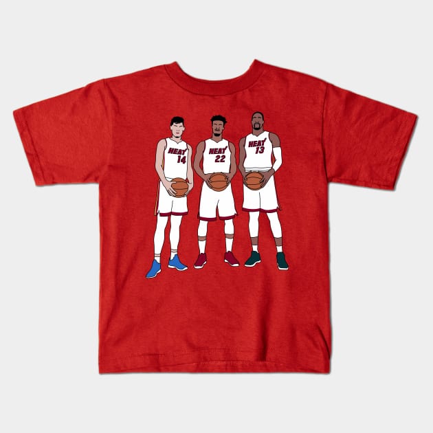 the big 3 of miami Kids T-Shirt by rsclvisual